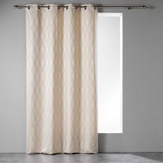 Azora Jacquard Eyelet Single Curtain Panel - Cream