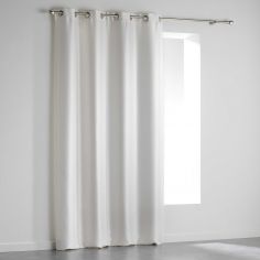 Shadow Embossed Blackout Eyelet Single Curtain Panel - White