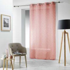 Carlin Woven Eyelet Voile Curtain Panel - Coral