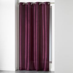 Shana Plain Faux Silk Eyelet Single Curtain Panel - Plum Purple