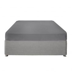 Serene Plain Dye Easy Care Fitted Sheet - Charcoal