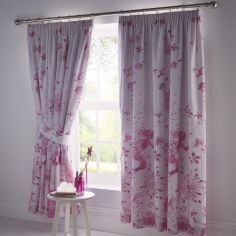 Fairy Princess Lined Tape Top Curtains - Pink