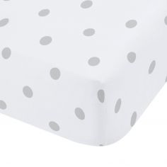 Catherine Lansfield Dotty Brushed Cotton Fitted Sheet - Grey
