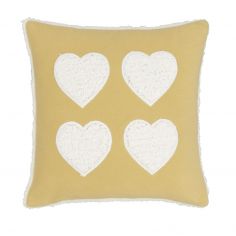 Catherine Lansfield Cosy Heart Cushion Cover - Ochre Yellow