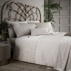 By Caprice Zsa Zsa Animal Jacquard Duvet Cover Set - Oyster Cream