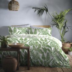 Tahiti Tropical Leaf Duvet Cover Set - Green