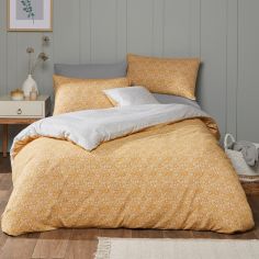 Ditsy Flora 100% Brushed Cotton Duvet Cover Set - Ochre Yellow