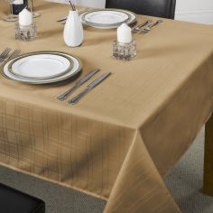 Chequers Jacquard Tablecloth - Coffee