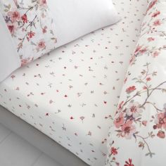 Catherine Lansfield Jasmine Floral Fitted Sheet - White