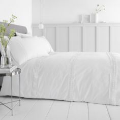 Catherine Lansfield Delicate Lace Duvet Cover Set - White