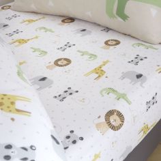 Catherine Lansfield Kids Roarsome Animals Fitted Sheet - Natural