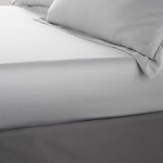 Catherine Lansfield Silky Soft Satin Fitted Sheet - Silver Grey