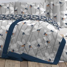 Malmo Floral Quilted Bedspread - Blue