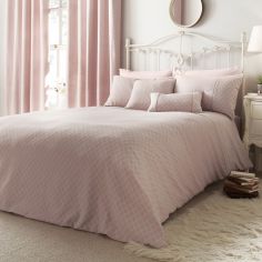 Croma Jacquard Duvet Cover Set - Blush Pink