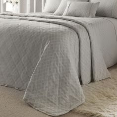 Croma Jacquard Quilted Bedspread - Silver Grey