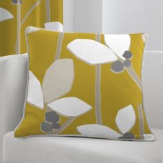 Kalmar Floral Cushion Cover - Ochre Yellow