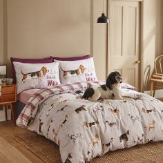 Catherine Lansfield Country Dogs Duvet Cover Set - Natural