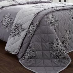 Catherine Lansfield Floral Bouquet Bedspread - Grey