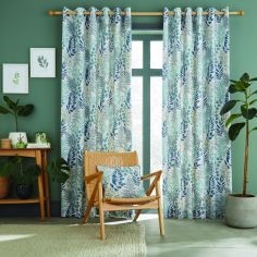 Catherine Lansfield Hartwood Leaf Eyelet Curtains - Green
