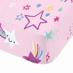 Catherine Lansfield Happy Stars Fitted Sheet - Pink