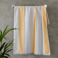 Catherine Lansfield Textured Stripe Towel - Ochre Yellow