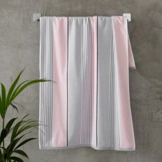 Catherine Lansfield Textured Stripe Towel - Pink