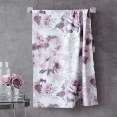 Catherine Lansfield Dramatic Floral Cotton Towel - Blush Pink