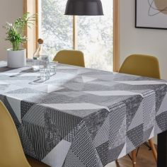 Catherine Lansfield Larsson Geo Wipable Table Cloth - Grey