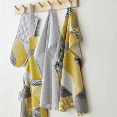 Catherine Lansfield Larsson Geo Two Pack Tea Towels - Ochre Yellow