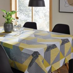 Catherine Lansfield Larsson Geo Wipable Table Cloth - Ochre Yellow