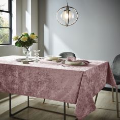Catherine Lansfield Crushed Velvet Table Cloth - Blush Pink