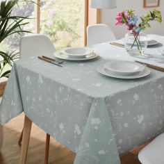 Catherine Lansfield Meadowsweet Floral Wipeable Table Cloth - Green