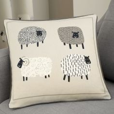 Dotty Sheep Cushion Cover - Natural
