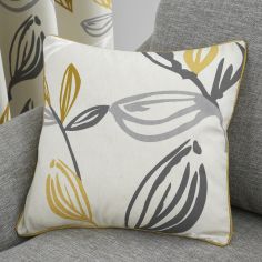Ensley Leaves Cushion Cover - Ochre Yellow