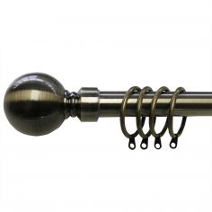Ball End Extendable Gold Brass Curtain Pole -  180 to 340cm