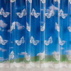 Large Butterfly 4810 White Net Curtain