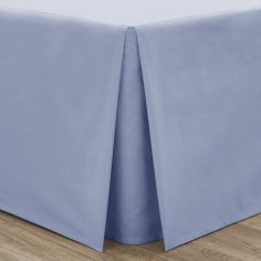 Catherine Lansfield Non Iron Percale Combed Polycotton Box Pleated Base Valance Sheet - Cornflower Blue
