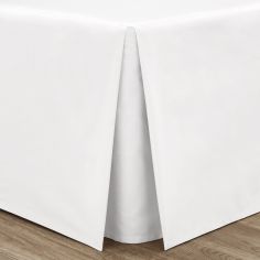 Catherine Lansfield Non Iron Percale Combed Polycotton Box Pleated Base Valance Sheet - White