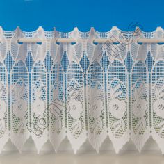 Rose Cafe Net Curtain - White