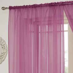 Lucy Slot Top Voile Curtain Panel - Cerise Pink