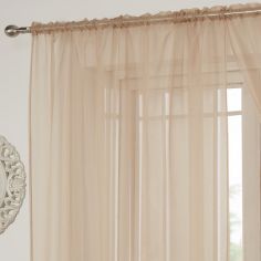 Lucy Slot Top Voile Curtain Panel - Coffee Beige