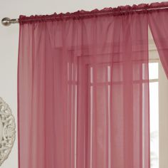 Lucy Slot Top Voile Curtain Panel - Red