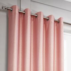 Glitter Glamour Thermal Blackout Ring Top Curtains - Pink