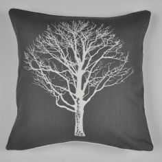 Woodland Trees Cushion Cover - Charcoal Grey