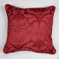 Cotton Rich Jacquard Cushion Cover - Burgundy Red
