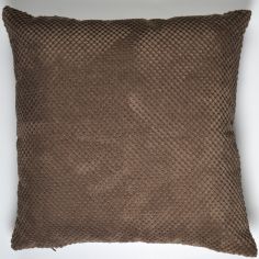 Plain Chenille Spot Cushion Cover - Chocolate Brown