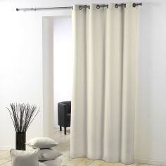 Essentiel Plain Single Curtain Panel with Metal Eyelets - Cream