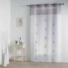 Chrysalide Butterfly Eyelet Voile Curtain - Grey