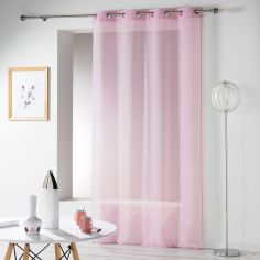 Telma Crushed Look Eyelet Voile Curtain Panel - Rose Pink