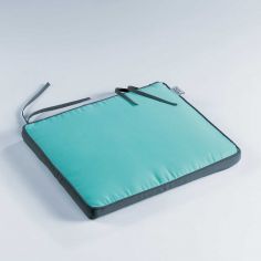 Oasis Two-Tone Waterproof Chair Seat Pad - Aqua Blue & Charcoal Grey